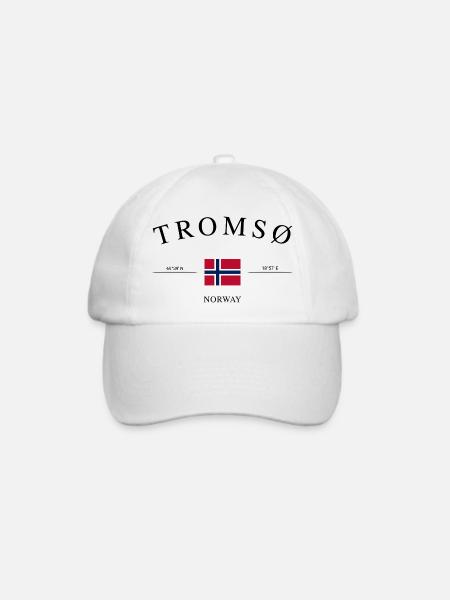 Tromsø Norwegen – Urlaub Souvenir & Geschenk - Baseballkappe - Weiß/Weiß
