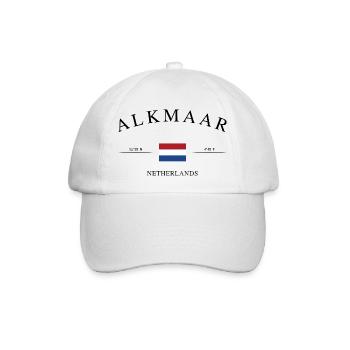 Alkmaar Niederlande – Urlaub Souvenir & Geschenk - Baseballkappe - Weiß/Weiß - Vorne