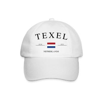 Texel Niederlande – Urlaub Souvenir & Geschenk - Baseballkappe - Weiß/Weiß - Vorne
