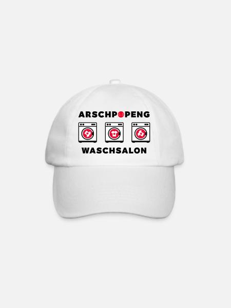 Arschpopeng Waschsalon - Baseballkappe - Weiß/Weiß