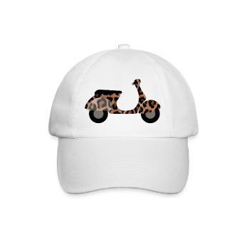 Roller Leolook Muster Animal Print Zoo Safari Fan - Baseballkappe - Weiß/Weiß - Vorne