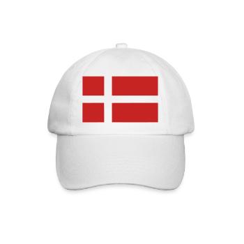 Dänemark Fahne - Baseballkappe - Weiß/Weiß - Vorne