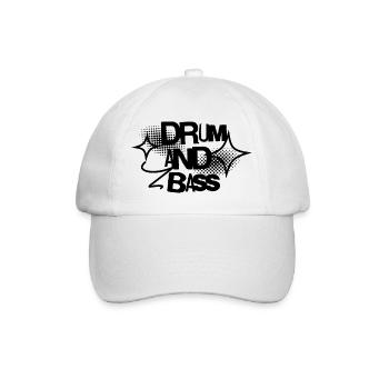 Drum and Bass Psychedelic Ink Swirl Design - Baseballkappe - Weiß/Weiß - Vorne