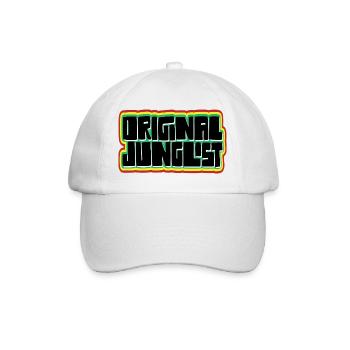 Original Junglist DNB Emblem - Baseballkappe - Weiß/Weiß - Vorne