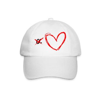 Ich bin kein Alpha Design mit rotem Herz - Baseballkappe - Weiß/Weiß - Vorne