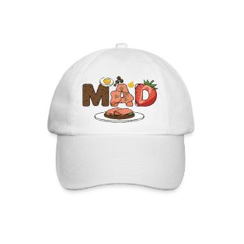 Mad Food Dänemark - Baseballkappe - Weiß/Weiß - Vorne