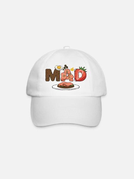 Mad Food Dänemark - Baseballkappe - Weiß/Weiß