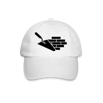 Maurer Logo mit Kelle & Ziegel - Baseballkappe - Weiß/Weiß - Vorne