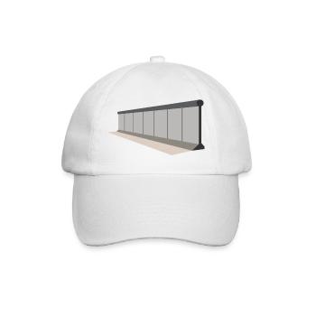 Graue Paneelwand Panorama - Baseballkappe - Weiß/Weiß - Vorne