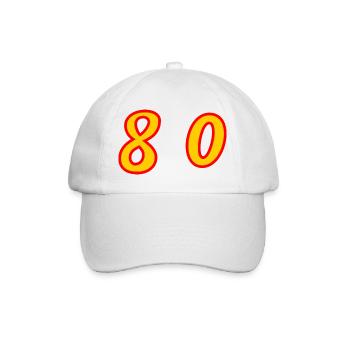 80. 80 JAHRE. 80. JUBILÄUM. 80-JAHRES-JUBILÄUM. - Baseballkappe - Weiß/Weiß - Vorne