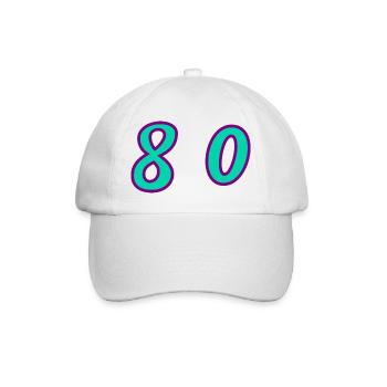 80. 80 JAHRE. 80. JUBILÄUM. 80-JAHRES-JUBILÄUM. - Baseballkappe - Weiß/Weiß - Vorne