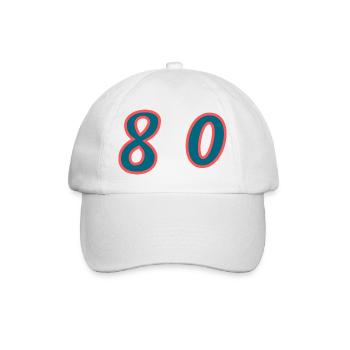 80. 80 JAHRE. 80. JUBILÄUM. 80-JAHRES-JUBILÄUM. - Baseballkappe - Weiß/Weiß - Vorne