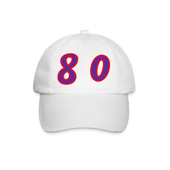 80. 80 JAHRE. 80. JUBILÄUM. 80-JAHRES-JUBILÄUM. - Baseballkappe - Weiß/Weiß - Vorne