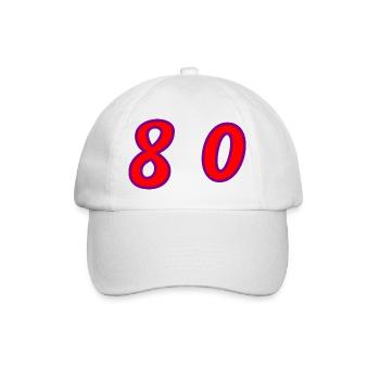80. 80 JAHRE. 80. JUBILÄUM. 80-JAHRES-JUBILÄUM. - Baseballkappe - Weiß/Weiß - Vorne