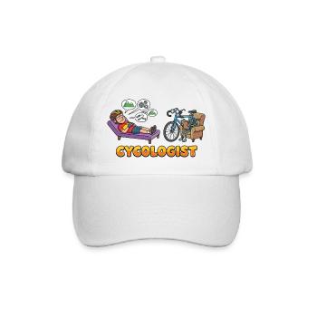 Cycologist Fahrradliebhaber Geschenk Lustig - Baseballkappe - Weiß/Weiß - Vorne