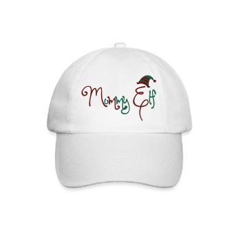 Mama Elf Weihnachten 2 Farben - Baseballkappe - Weiß/Weiß - Vorne