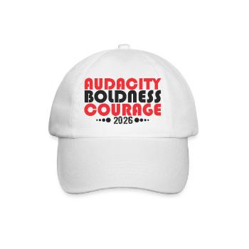 Audacity Boldness Courage 2026 - Baseballkappe - Weiß/Weiß - Vorne