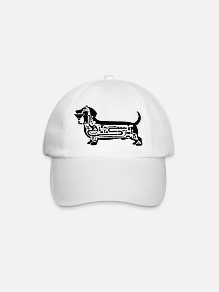 dackel verdauung hund kunst - Baseballkappe - Weiß/Weiß