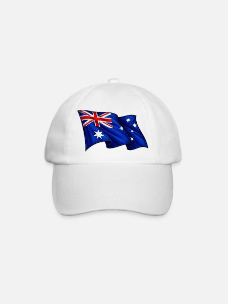 Australische Flagge Australien - Baseballkappe - Weiß/Weiß