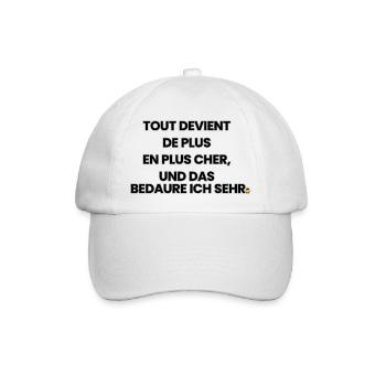 Französisch-Deutsch-Reim 1 (Ver. B) - Baseballkappe - Weiß/Weiß - Vorne