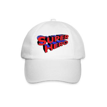 Superhelden-Aussage - Baseballkappe - Weiß/Weiß - Vorne