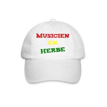 ANGEHENDER MUSIKER! (Reggae, Ska, Dub) - Baseballkappe - Weiß/Weiß - Vorne