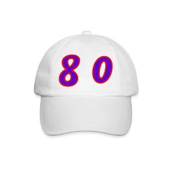 80. 80 JAHRE. 80. JUBILÄUM. 80-JAHRES-JUBILÄUM. - Baseballkappe - Weiß/Weiß - Vorne
