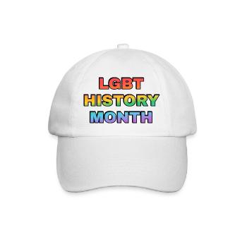 LGBT History Month Verlauf Regenbogentext - Baseballkappe - Weiß/Weiß - Vorne