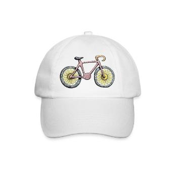 Blumenrad Fahrradkunst Umweltschutz Blume - Baseballkappe - Weiß/Weiß - Vorne