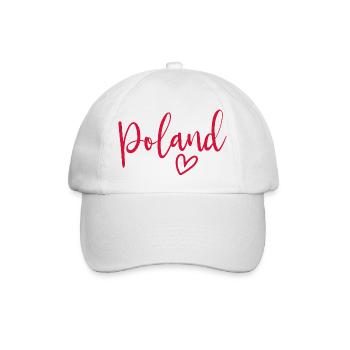 Polen Herz Frauenliebe Polen - Baseballkappe - Weiß/Weiß - Vorne