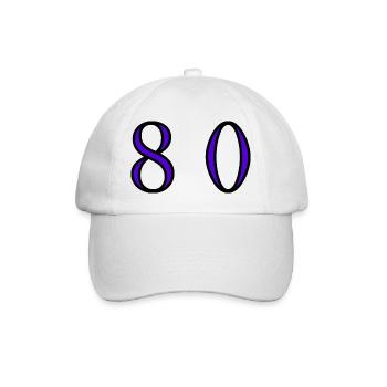 80. 80 JAHRE. 80. JUBILÄUM. 80-JAHRES-JUBILÄUM. - Baseballkappe - Weiß/Weiß - Vorne