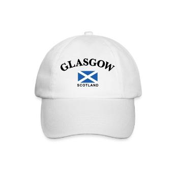 Glasgow, Schottland - Baseballkappe - Weiß/Weiß - Vorne