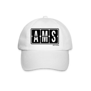 Amsterdam AMS, City Hoodie T-Shirt Souvenir - Baseballkappe - Weiß/Weiß - Vorne