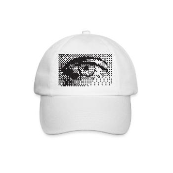 Mitternachts-Pixel-Augenmuster - Baseballkappe - Weiß/Weiß - Vorne