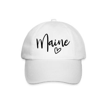 Maine Heart Women's Love Maine - Baseballkappe - Weiß/Weiß - Vorne