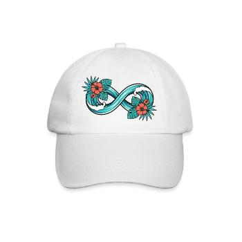 Unendliche Tropenwelle - Baseballkappe - Weiß/Weiß - Vorne