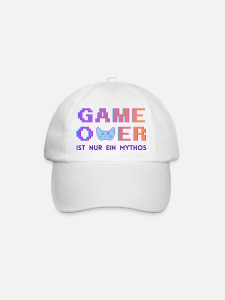 Game Over Mythos Pixel Gradient - Baseballkappe - Weiß/Weiß