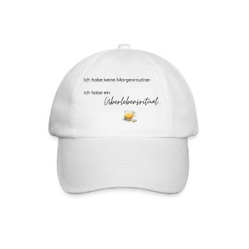 LIEBEVOLL Morgenroutine Tee - Baseballkappe - Weiß/Weiß - Vorne