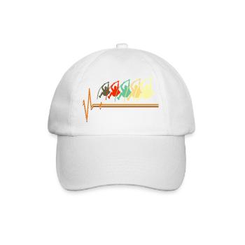 Hochsprung Herzschlag EKG Puls Leichtathletik Kunst - Baseballkappe - Weiß/Weiß - Vorne
