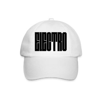 Elektro-Musiktypografie-Design - Baseballkappe - Weiß/Weiß - Vorne