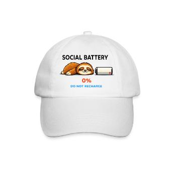 Sleepy Faulheit 0% Nicht aufladen - Baseballkappe - Weiß/Weiß - Vorne