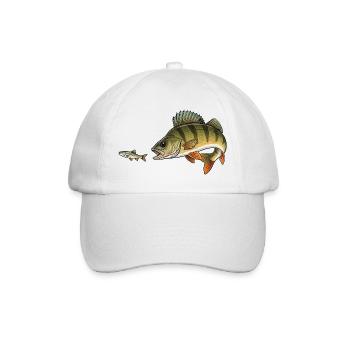 Barsch jagt Fisch - Baseballkappe - Weiß/Weiß - Vorne