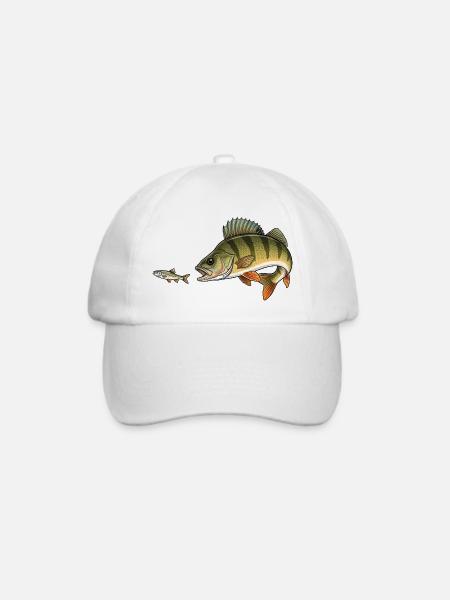 Barsch jagt Fisch - Baseballkappe - Weiß/Weiß