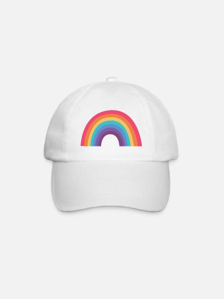 Regenbogenbogen - Baseballkappe - Weiß/Weiß