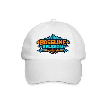 Bassline Religion Neon Logo - Baseballkappe - Weiß/Weiß - Vorne