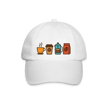 Kaffee Liebhaber Design – Perfekt für Kaffeefans - Baseballkappe - Weiß/Weiß - Vorne
