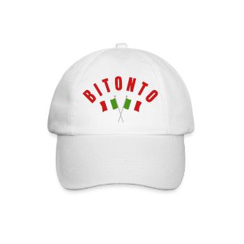 Bitonto kreuzte italienische Flaggen - Baseballkappe - Weiß/Weiß - Vorne