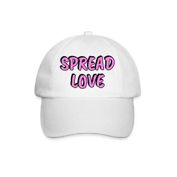 Liebe verbreiten — Pink - Baseballkappe - Weiß/Weiß - Vorne