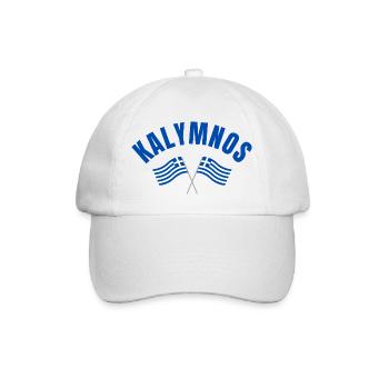 Kalymnos Griechische Flaggen - Baseballkappe - Weiß/Weiß - Vorne
