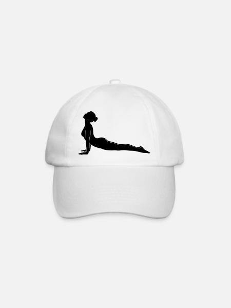 Cobra Yoga Pose Silhouette - Baseballkappe - Weiß/Weiß